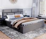 Luxusní postel PASADENA 120x200 s kovovým roštem GRAFIT