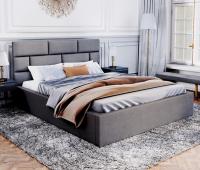 Luxusní postel PASADENA 140x200 s kovovým roštem GRAFIT