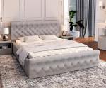 Luxusní postel CHICAGO TRINITY 160x200 s kovovým zdvižným roštem SVĚTLE ŠEDÁ