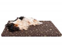 Nepromokavá matrace pro psy 100x70 HNĚDÁ se vzorem 5cm pěna