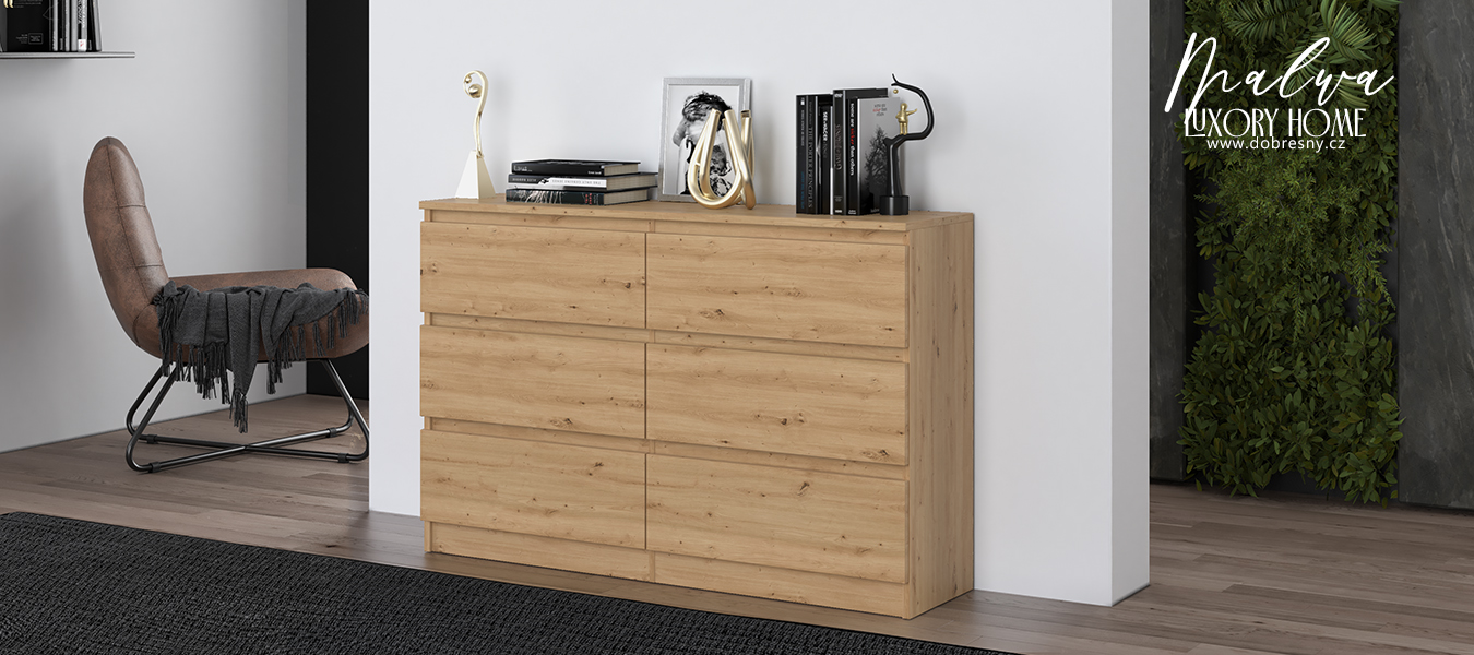 Komoda MALWA M6 120cm DUB ARTISAN matná
