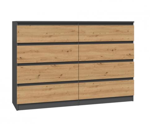 Komoda FJORD ANTRACIT/DUB ARTISAN matná