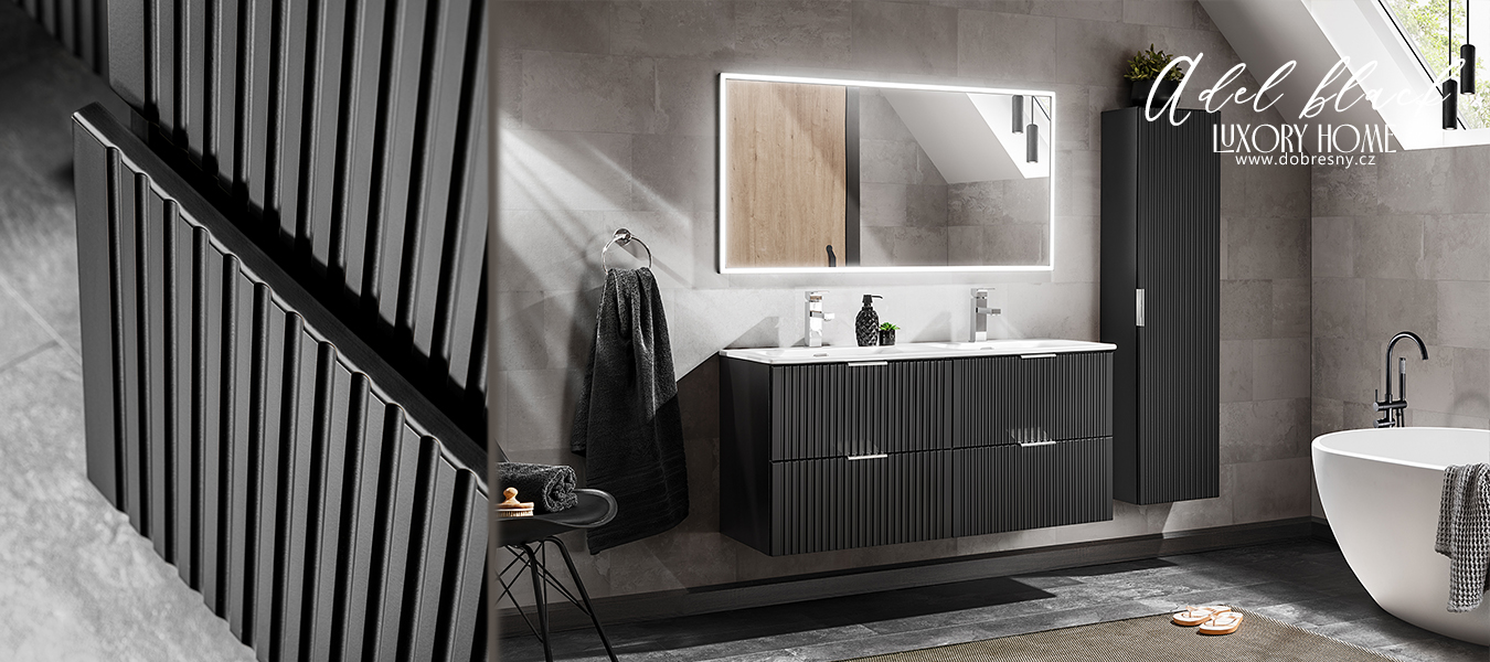 Luxusní koupelnová sestava ADEL BLACK EXCLUSIVE 120cm