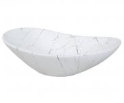 Keramické umyvadlo LENA, bílý mramor, 61 cm