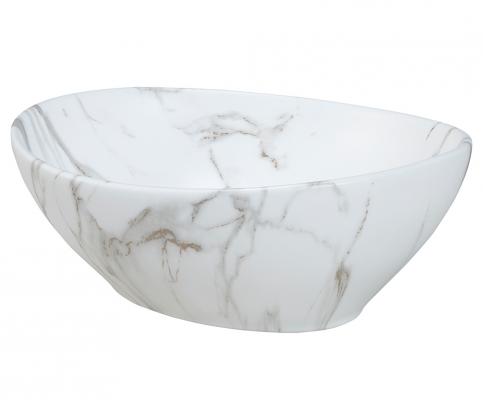 Keramické umyvadlo PATI, bílý mramor, 40 cm