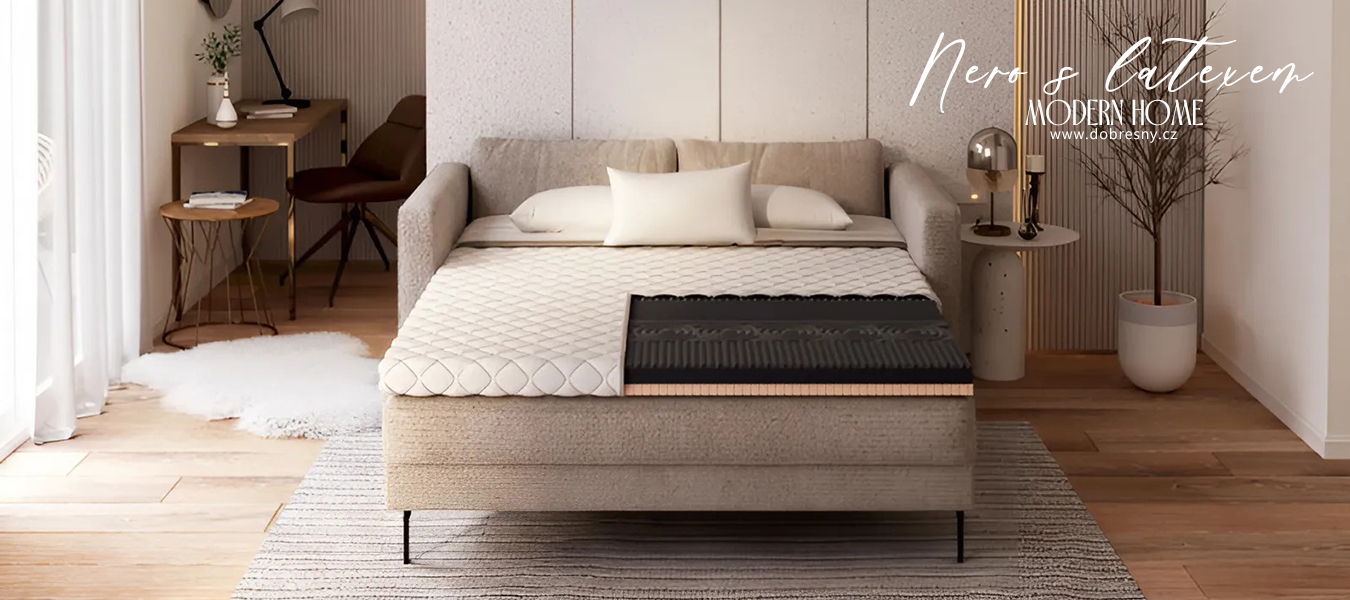 Přistýlka z profilované 7zónové pěny HR H30 NERO S LATEXEM 80x200 cm 7cm