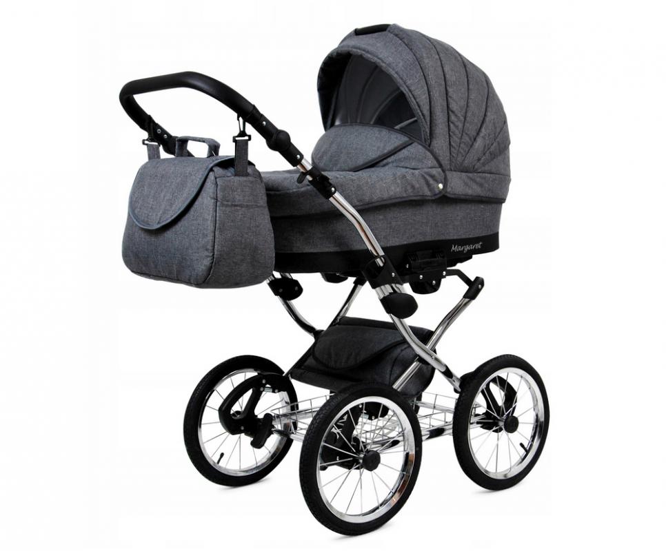 Kočárek 3v1 BabyLux Margaret Exclusive Grey Flex