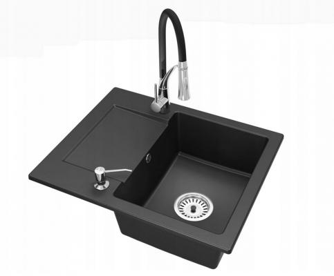 Granitový dřez DONZO + baterie NEXO černá 46,5 x 57,6 x 17,4cm