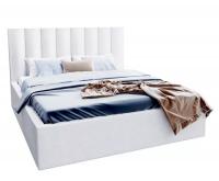 Luxusní postel COLORADO 160x200 s kovovým zdvižným roštem BÍLÁ