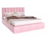 Luxusní postel COLORADO 140x200 s kovovým zdvižným roštem RŮŽOVÁ