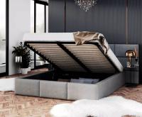 Luxusní postel DENVER 90x200 s kovovým zdvižným roštem ŠEDÝ