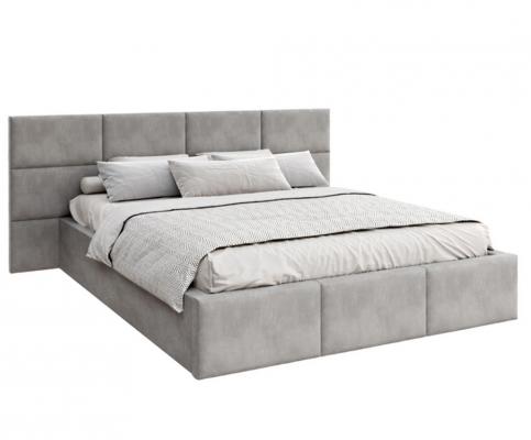 Luxusní postel DENVER 160x200 s kovovým zdvižným roštem ŠEDÝ