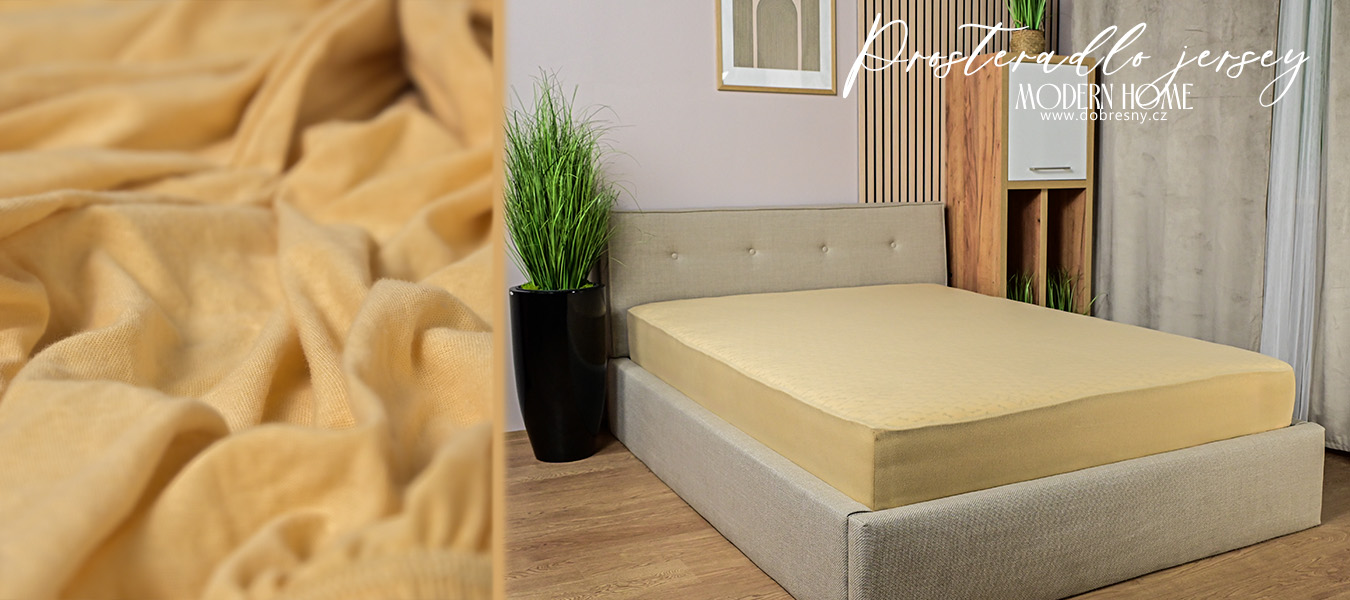 Prostěradlo JERSEY s gumou 80x200 cm BÉŽOVÁ 100% bavlna