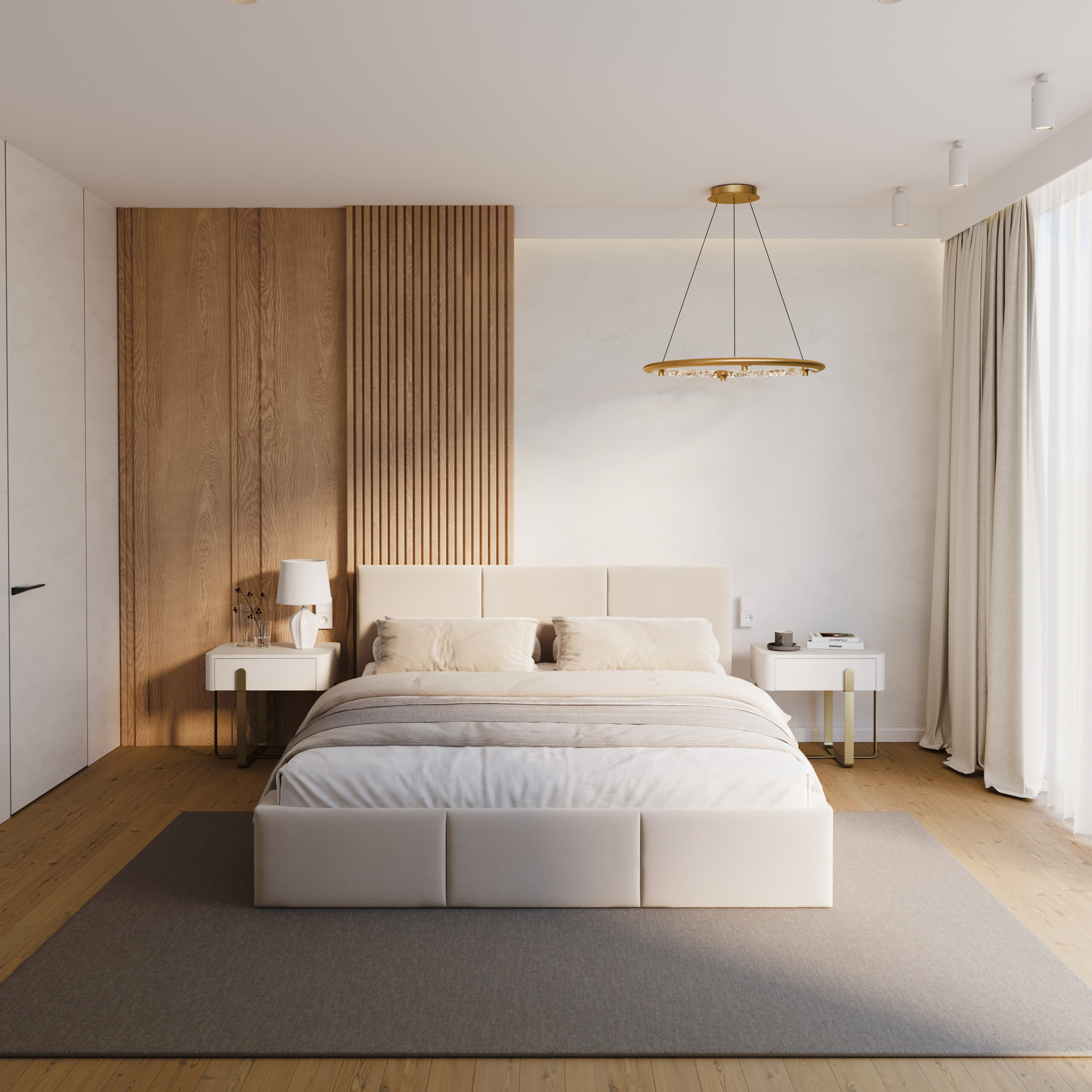 Čalouněná postel FRESIA 180x200 s kovovým zdvižným roštem KRÉMOVÁ TRINITY