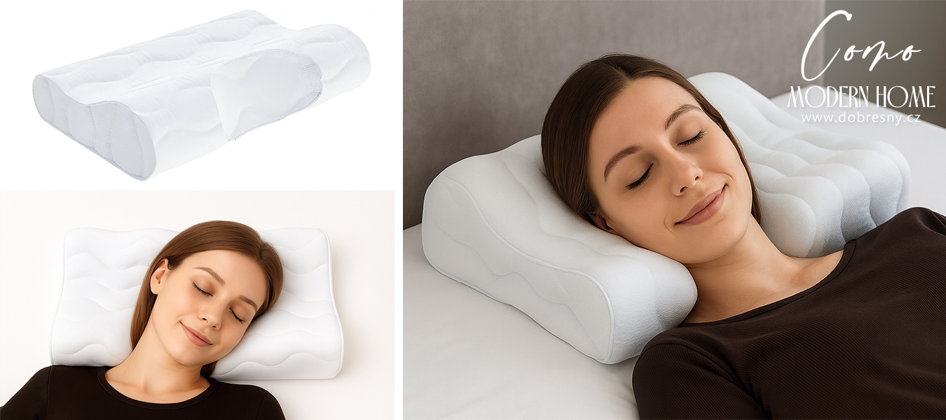 Polštář s VISCO termoplastickou pěnou COMO CONTOUR 33 x 50 cm