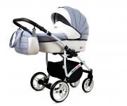 Kočárek 2v1 BabyLux White Lux Sailor Blue
