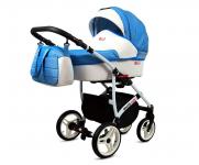 Kočárek 2v1 BabyLux White Lux Ocean Blue