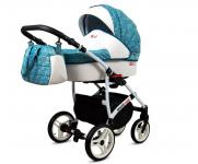 Kočárek 2v1 BabyLux White Lux Malachit