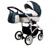 Kočárek 2v1 BabyLux White Lux Dark Grey