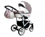 Kočárek 2v1 BabyLux White Lux Coral Art