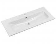 Zápustné keramické umyvadlo FLY WHITE GLOSS 100 cm, bílá-lesklá