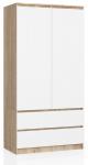 Šatní skříň s otočnými dveřmi 90cm sonoma / bílá