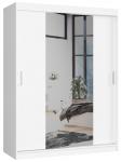 Šatní skříň s posuvnými dveřmi a zrcadlem 150cm bílá