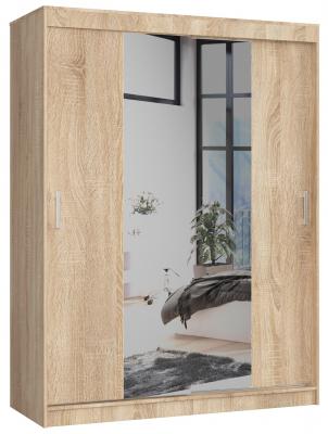Šatní skříň s posuvnými dveřmi a zrcadlem 150cm dub sonoma