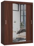 Šatní skříň s posuvnými dveřmi a zrcadlem 150cm wenge