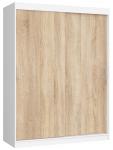 Šatní skříň s posuvnými dveřmi 150 cm MONO bílá / dub sonoma