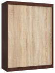Šatní skříň s posuvnými dveřmi 150 cm MONO wenge / sonoma