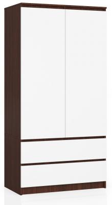 Šatní skříň s otočnými dveřmi 90 cm wenge / bílá