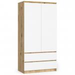 Šatní skříň s otočnými dveřmi 90cm dub artisan / bílá