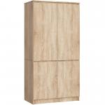 Šatní skříň s otočnými dveřmi 90cm 4D dub sonoma