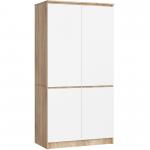 Šatní skříň s otočnými dveřmi 90cm 4D dub sonoma / bílá
