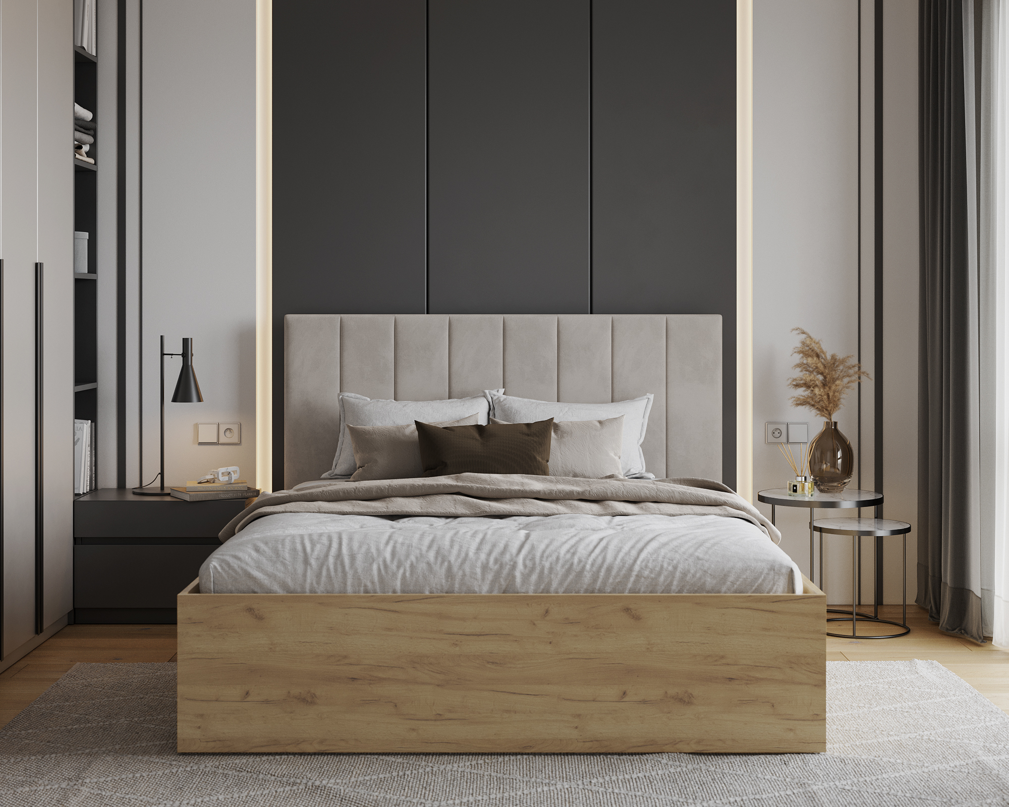 Čalouněná postel GRENADA 90x200 cm se zdvižným roštem krémová