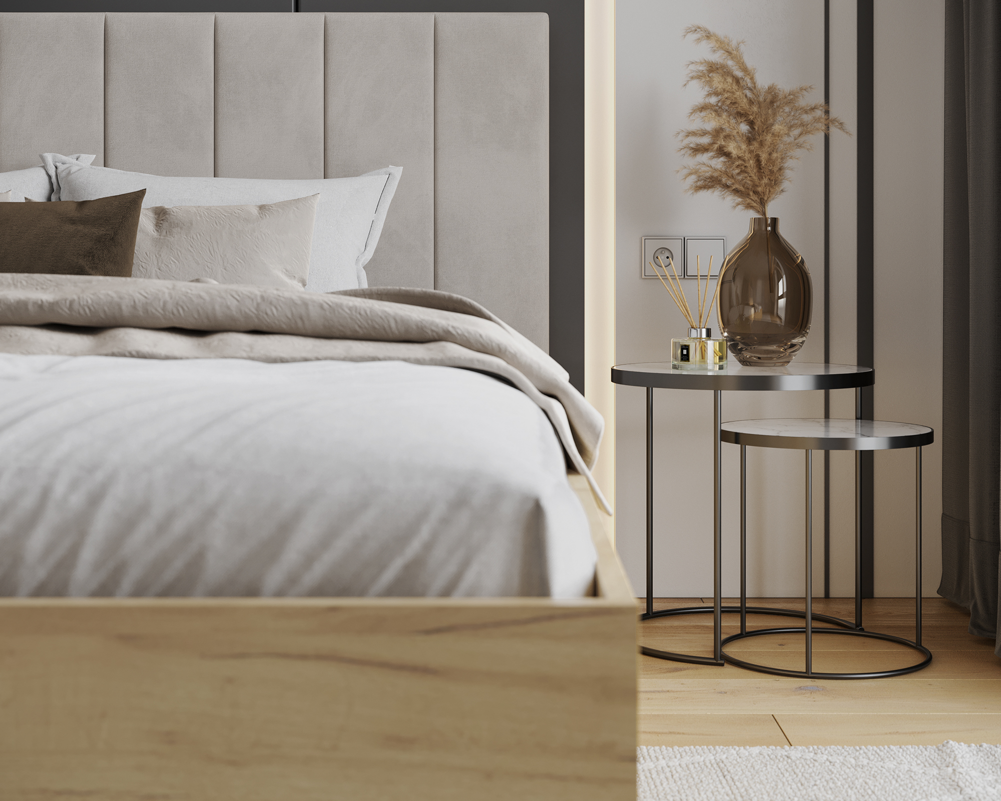 Čalouněná postel GRENADA 120x200 cm se zdvižným roštem krémová