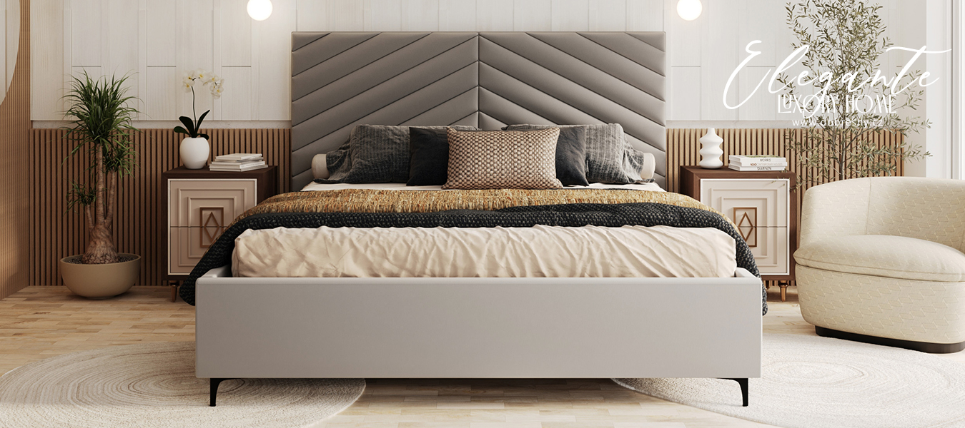 Čalouněná postel ELEGANTE 90x200 Světle Šedá Paris s úložným prostorem kovový rošt