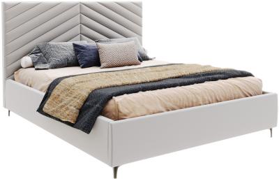 Čalouněná postel ELEGANTE 120x200 Světle Šedá Paris s úložným prostorem kovový rošt