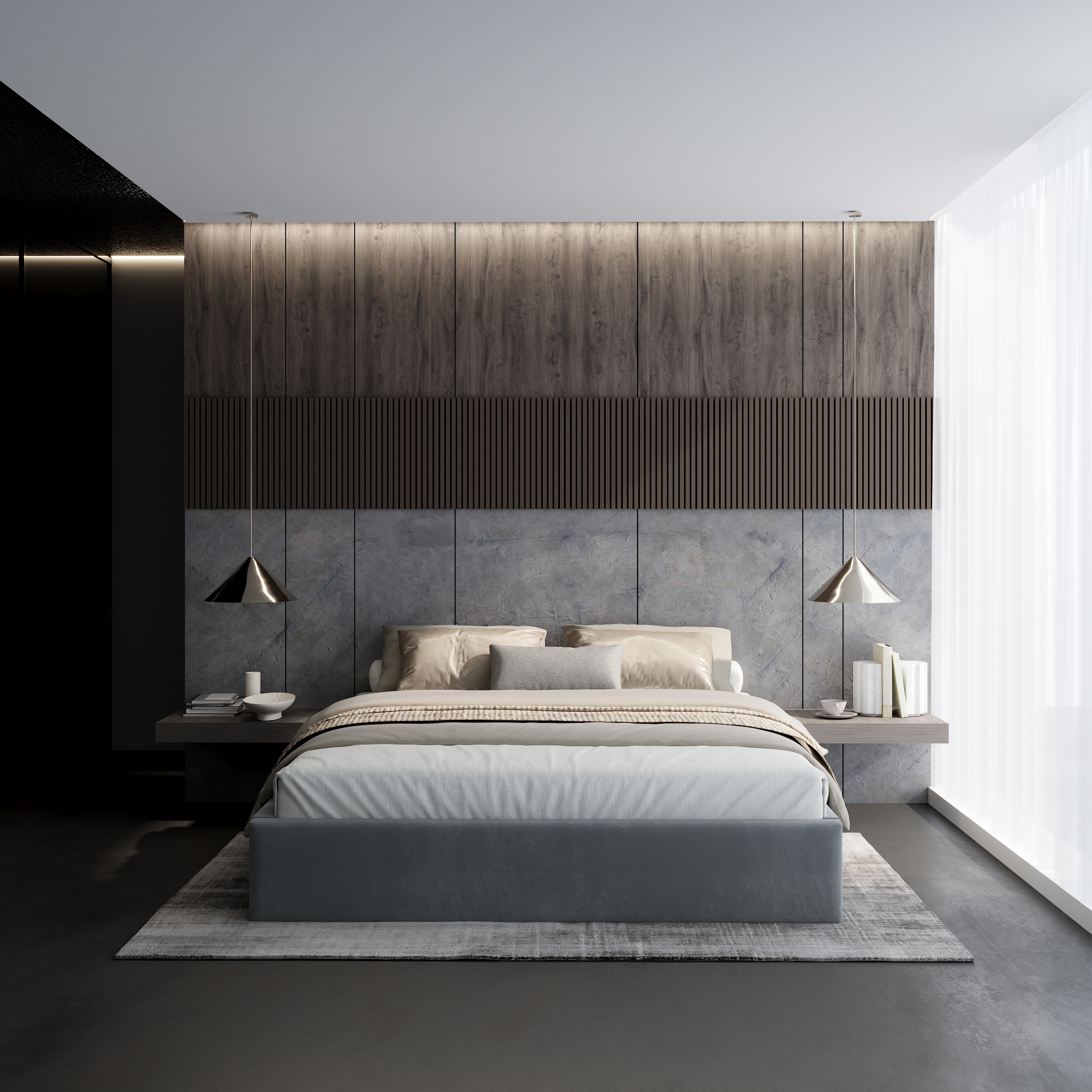 Čalouněná postel ORLANDO 140x200 Šedá Trinity s úložným prostorem kovový rošt
