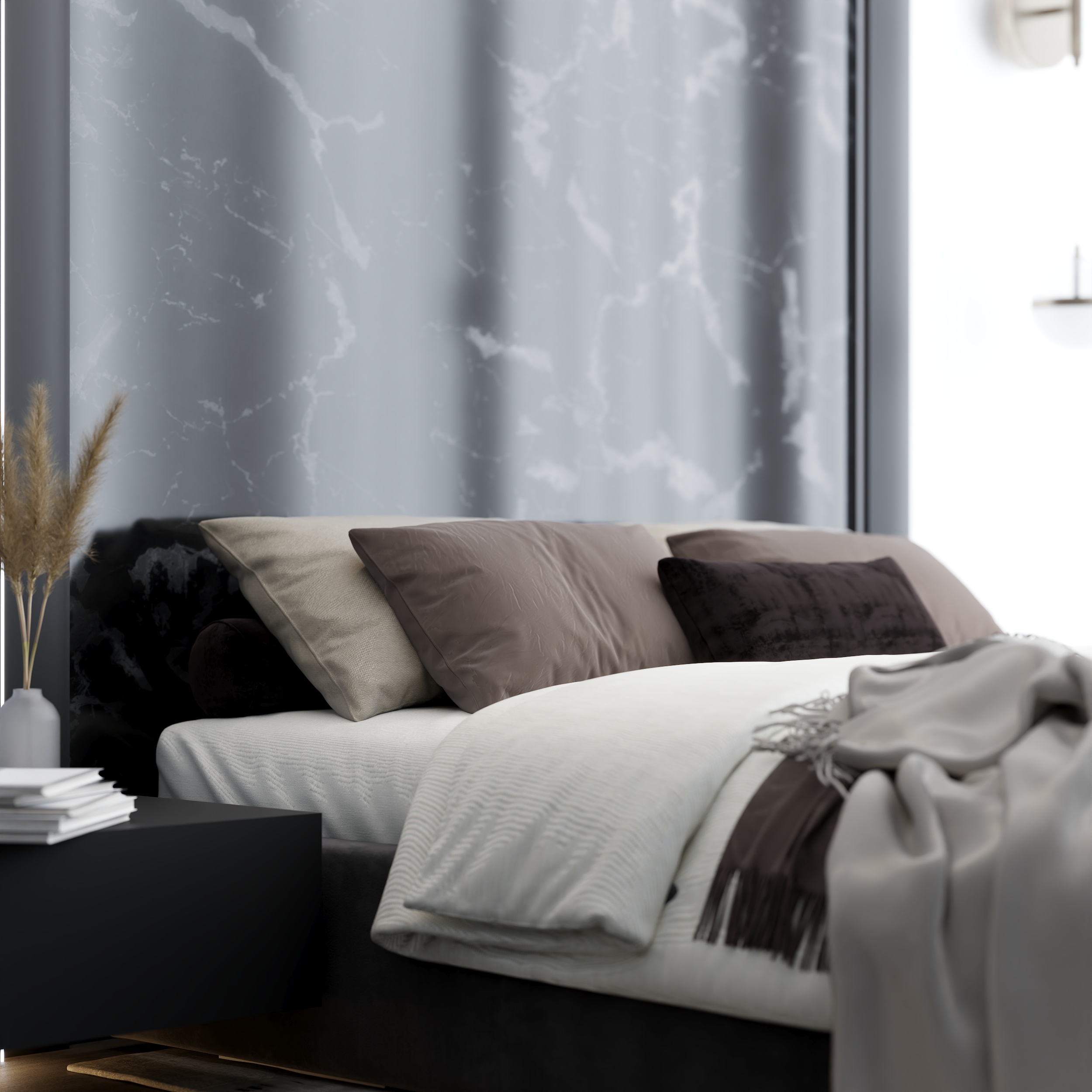 Čalouněná postel ORLANDO 90x200 Tmavě šedá Trinity s úložným prostorem kovový rošt