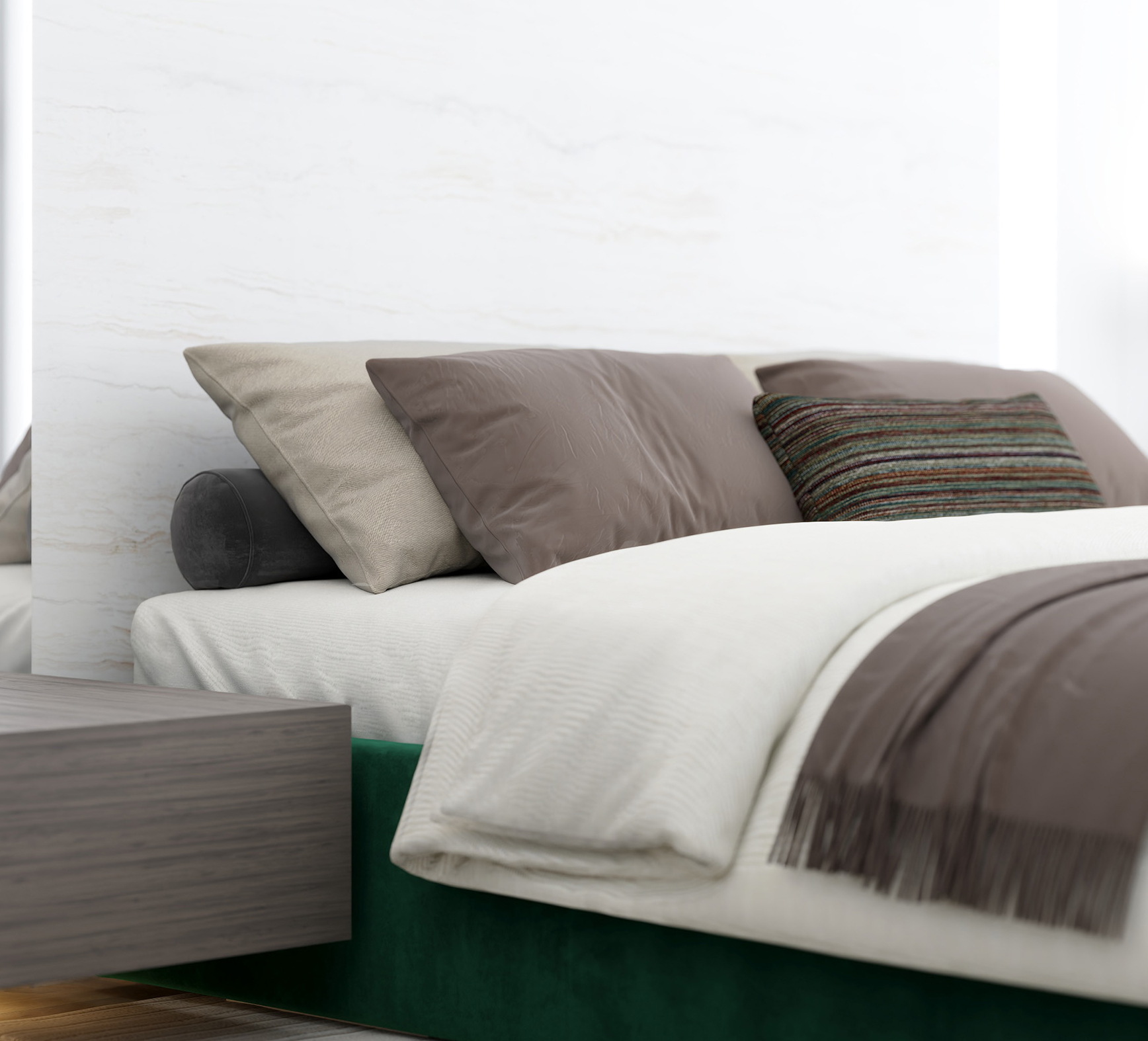 Čalouněná postel ORLANDO 120x200 Zelená Trinity s úložným prostorem kovový rošt