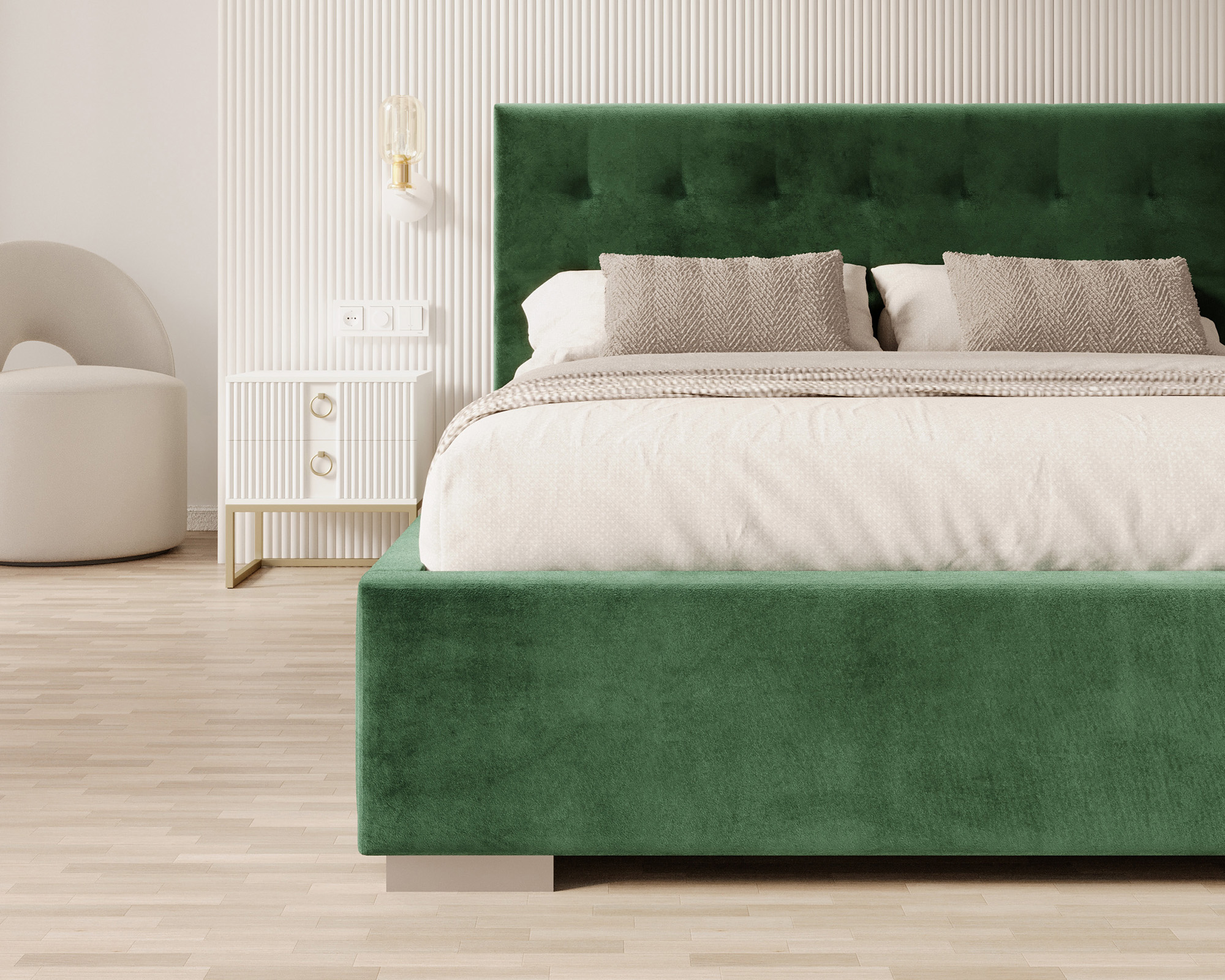 Čalouněná postel LUCERNA 180x200 Zelená Trinity s úložným prostorem kovový rošt
