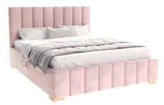 Čalouněná postel AUSTIN 90x200 cm Růžová Trinity s úložným prostorem kovový rošt