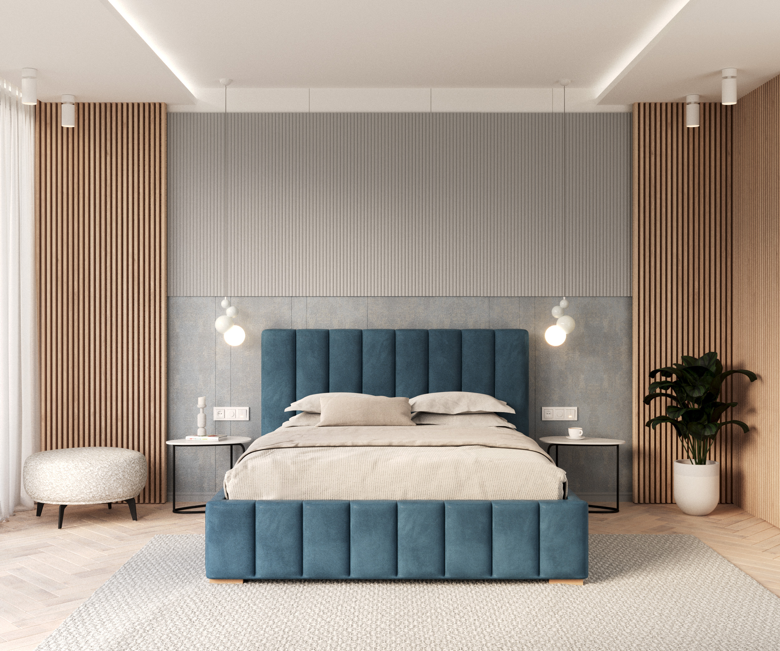 Čalouněná postel AUSTIN 120x200 cm Tyrkysová Trinity s úložným prostorem kovový rošt