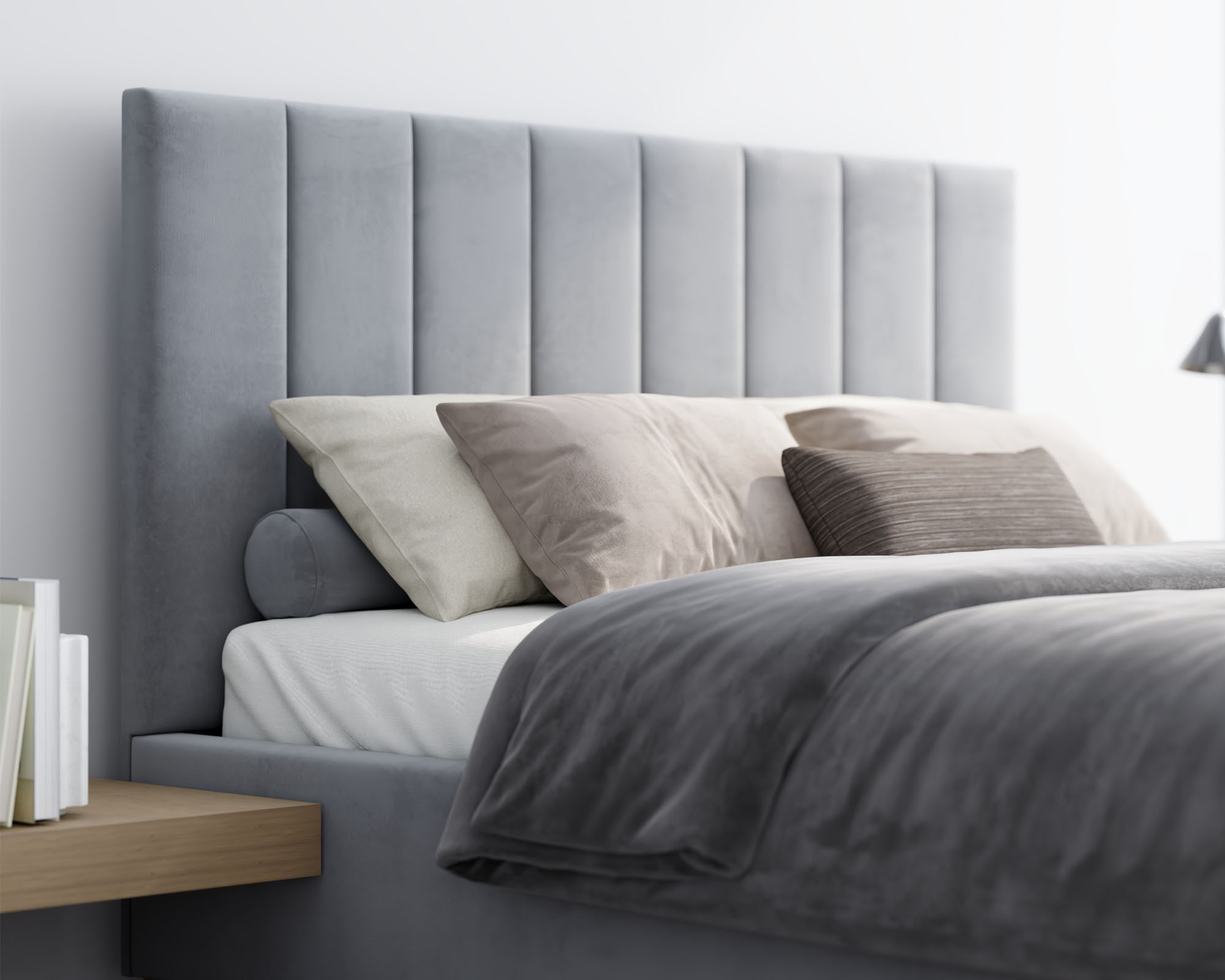 Čalouněná postel AUSTIN 180x200 cm Šedá Paris s úložným prostorem kovový rošt