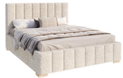 Čalouněná postel AUSTIN 90x200cm Krémová Boucle s úložným prostorem kovový rošt