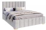 Čalouněná postel AUSTIN 90x200cm Šedá Boucle s úložným prostorem kovový rošt
