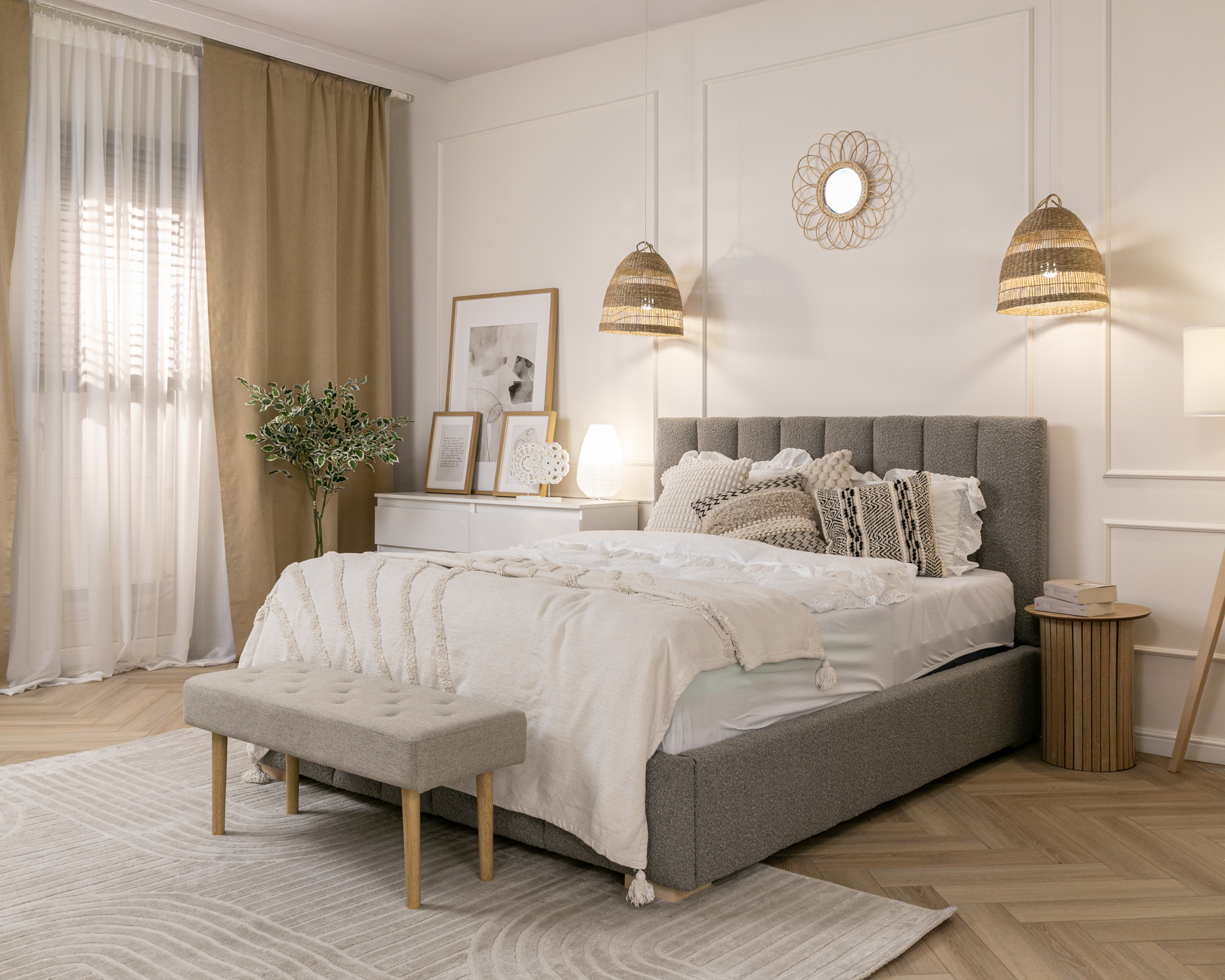 Čalouněná postel AUSTIN 120x200cm Šedá Boucle s úložným prostorem kovový rošt