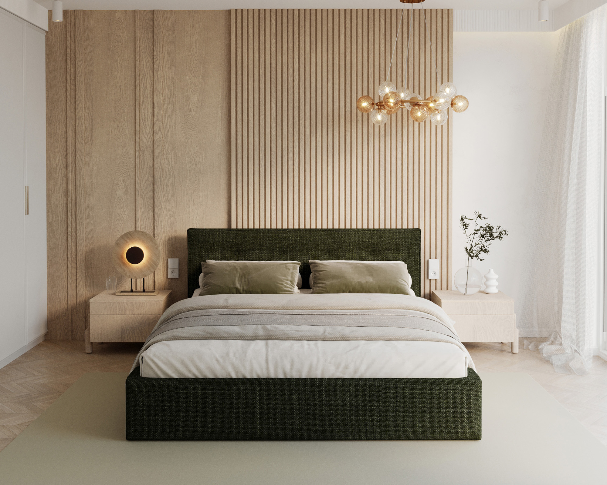 Čalouněná postel TULSA 160x200 s kovovým zdvižným roštem OTTAWA OLIVOVÁ